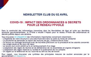 Newsletter du 2 Avril de la FFV