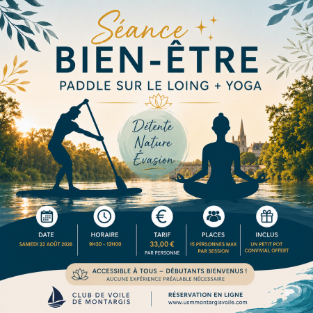 Séance Bien-être : Paddle sur le Loing + Yoga